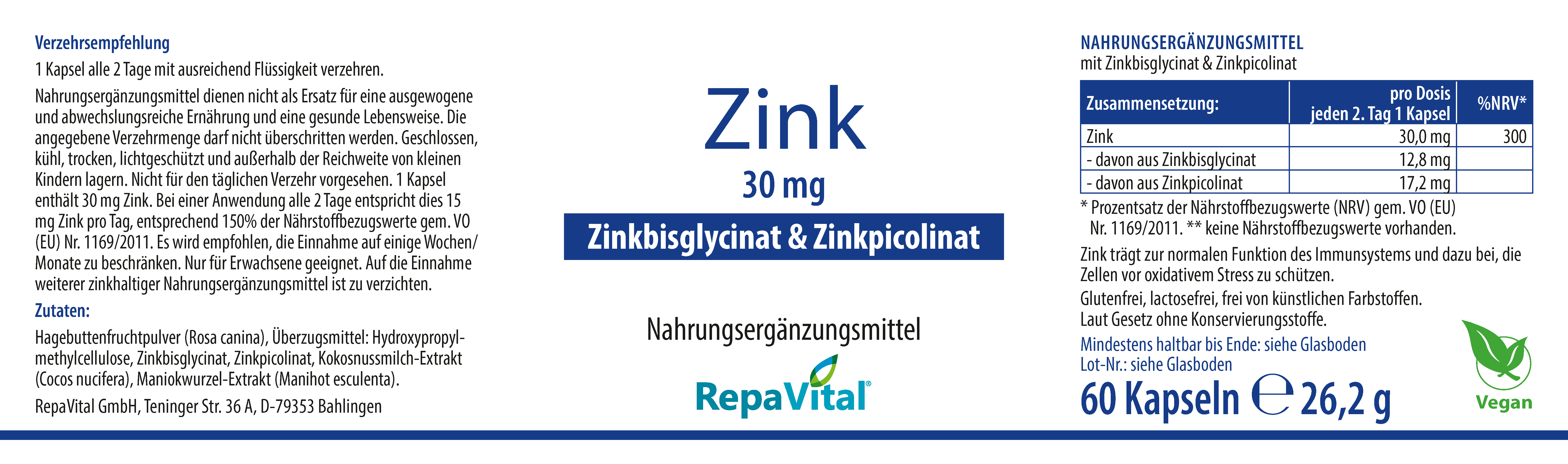repavital-zink-komplex-30-zinkbisglycinat-zinkpicolinat-60-kapseln image 2