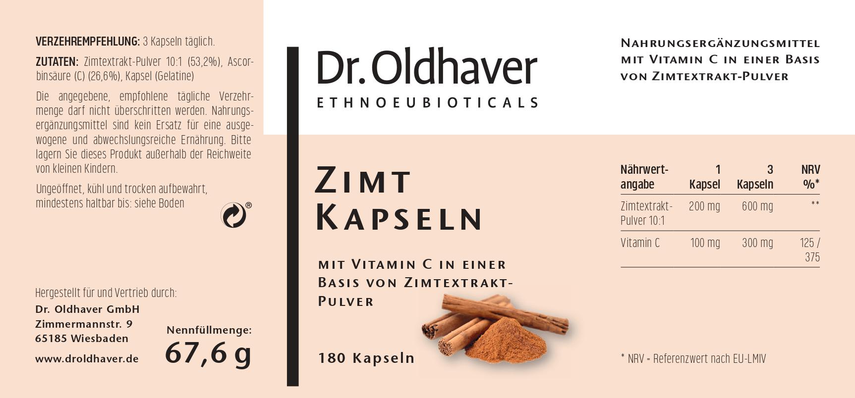 dr-oldhaver-zimt-kapseln-180-kapseln-mit-ceylon-zimt image 2