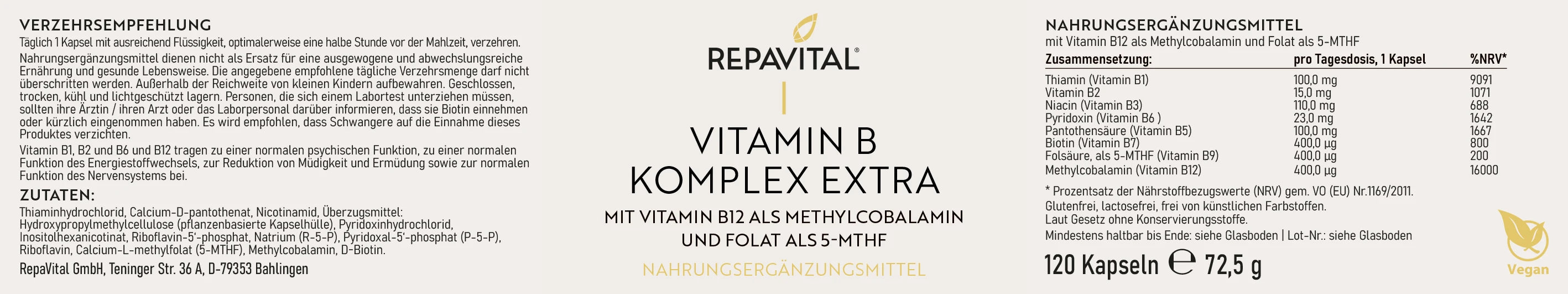repavital-vitamin-b-komplex-extra-methylcobalamin-120-kapseln image 2