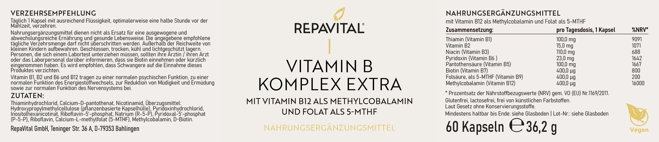 repavital-vitamin-b-komplex-extra-60-kapseln image 2
