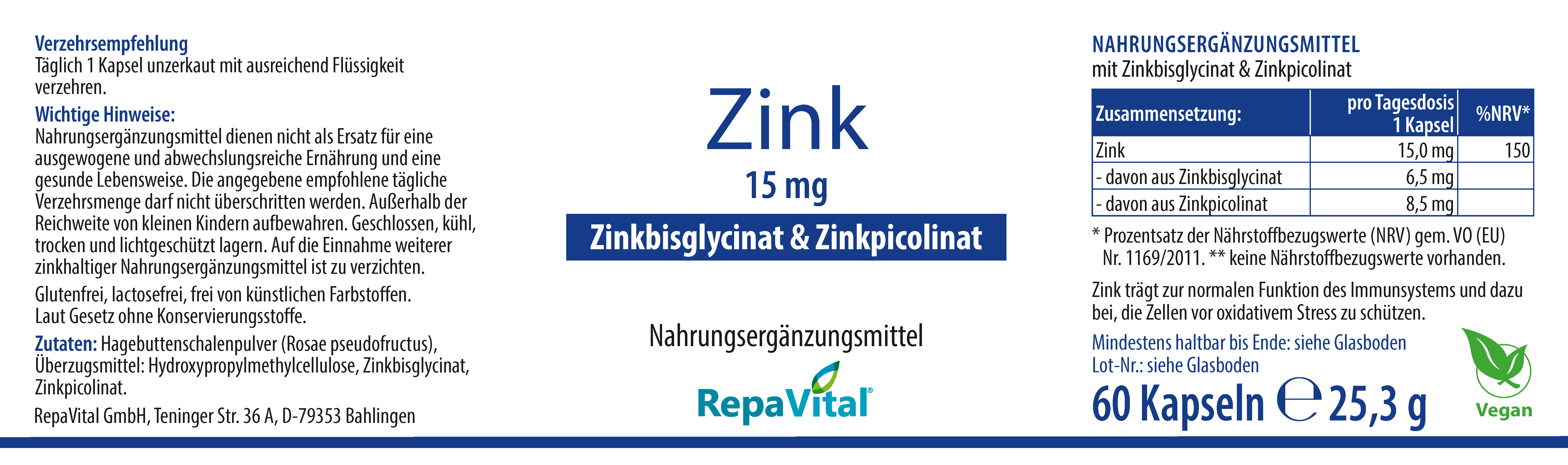 repavital-zink-komplex-15-zinkbisglycinat-zinkpicolinat-60-kapseln image 2