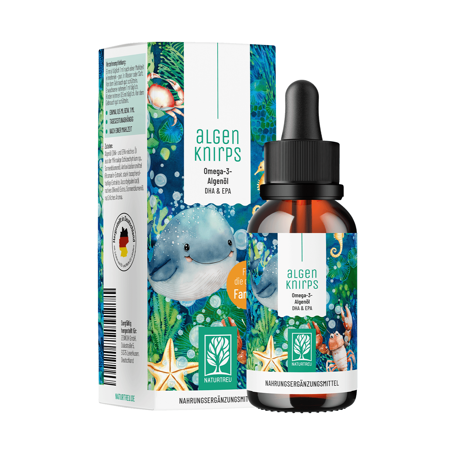naturtreu-algenknirps-omega-3-f-r-kinder-algen-l-kapseln-mit-dha-epa-orangenarom image 1