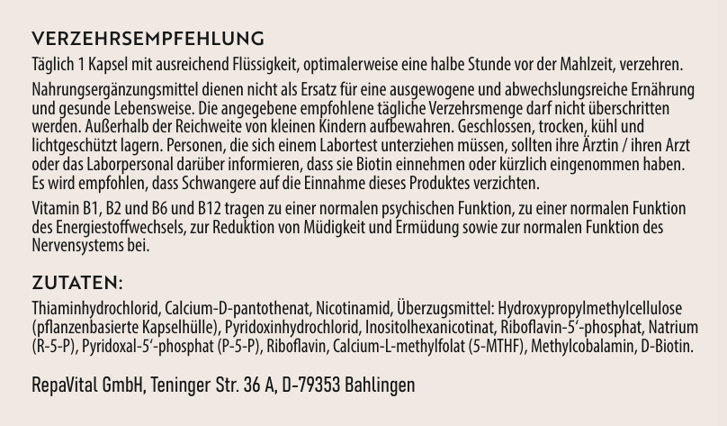 repavital-vitamin-b-komplex-extra-60-kapseln image 3